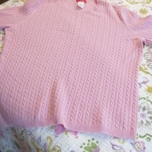 Women's 100% cashmere pink sweater XL